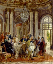 La table ronde du roi Frédéric II à Sanssouci. Esquisse
