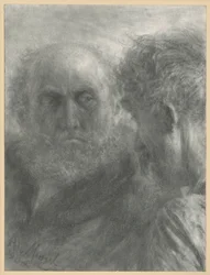 Les têtes de deux vieux hommes barbus