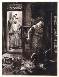 Ruprecht, la poignée de porte à la main, est étendu au sol dans la chambre d