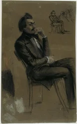 Jeune homme distingué, assis, écoutant attentivement