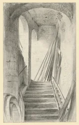 Escalier avec des planches empilées à Dresde