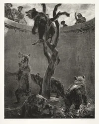 Essai sur pierre au pinceau et au grattoir : La Fosse aux ours