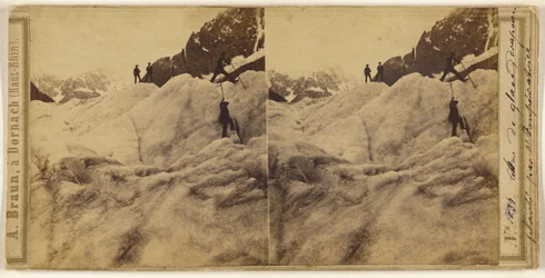 Mer de glace drapeau plante par l