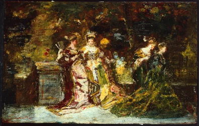 Femmes dans un parc, vers 1858