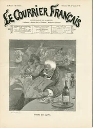 Couverture du Courrier français, numéro 43, Satirique en N & B