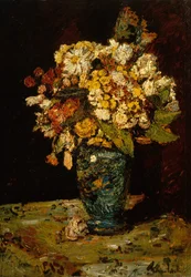 Fleurs dans un vase bleu, 1879-1883