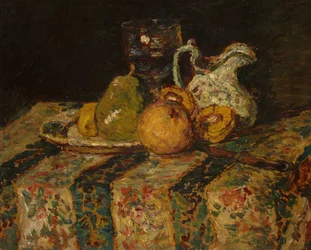Nature morte avec fruits et cruche à vin