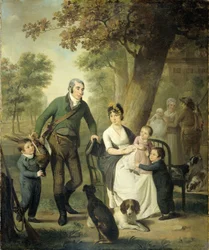 Jonkheer Gysbert Carel Rutger Reinier van Brienen van Ramerus (1771-1821), avec sa femme et quatre de leurs enfants