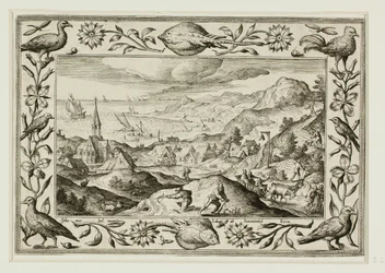 Chasse au lapin, tiré de Paysages avec scènes de l