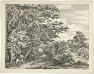 Paysage avec chasse au cerf