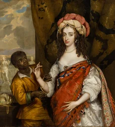 Portrait Posthume de Marie Ire Stuart (1631-1660) avec un Serviteur