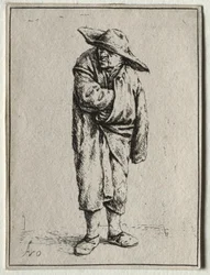 Paysant avec sa main dans son manteau