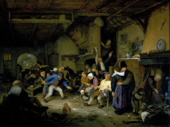 Paysans dansant dans une taverne