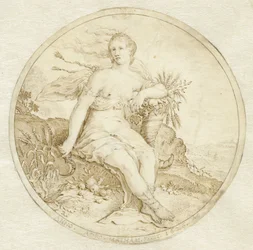 Cérès assise avec une corne d