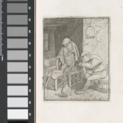 Homme allumant une pipe dans un intérieur