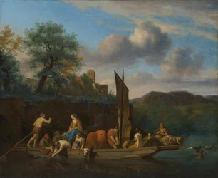 Paysage italien avec bac