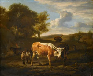 Paysage montagneux avec vaches