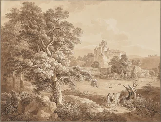 Pêcheurs sur la rivière Zschopau près du château de Kriebstein, Saxe