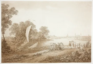 Vue de Dresde depuis Pieschen