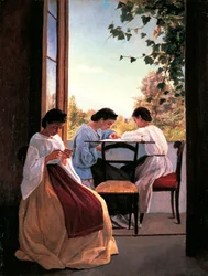Les brodeuses (détail)