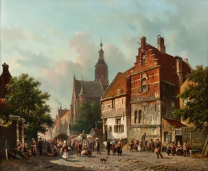 Un marché hollandais en été, 19ème siècle