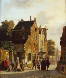 Figures dans une rue animée