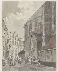 Vue à Amersfoort, à droite une partie de l