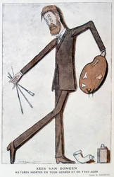Caricature de Kees Van Dongen (1877-1968), peintre français d