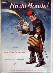 La terre frappée par une comète - Couverture du livre « Fin du monde » par Francheville, ill. par A. Barrère, Tallandier