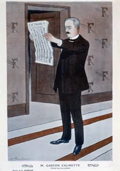 Portrait de Gaston Calmette, directeur du Figaro, par Barrère, « Fantasio »