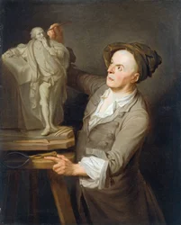 Louis-François Roubiliac (1695-1762) modelant son monument à Shakespeare