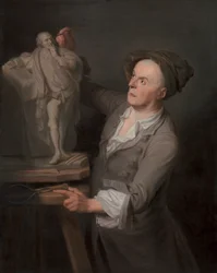 Louis-François Roubiliac modelant son monument à Shakespeare