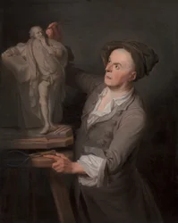 Louis-François Roubiliac modelant son monument à Shakespeare