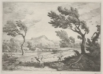 Paysage avec voyageurs par grand vent, c.1753