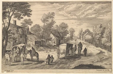 Chemin à travers un village