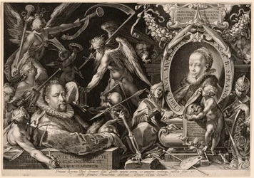 Portrait de Bartolomaeus Spranger avec une allégorie de la mort de sa femme, Christina Müller