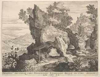 Paysage rocheux avec Saint Jérôme