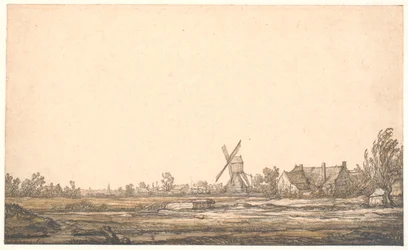 Paysage avec un moulin