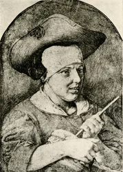 Femme avec chapeau de paille et Rommelpot