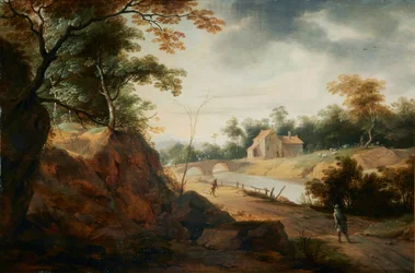 Paysage avec voyageurs