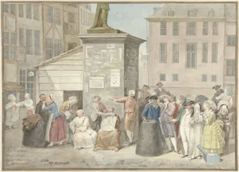 Place avec des moines et des nonnes pendant la révolution en Belgique, 20 octobre 1787