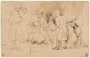 Jacob montrant le manteau taché de sang de Joseph