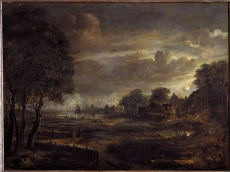 Paysage au clair de lune