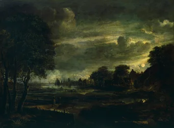 Village au clair de lune