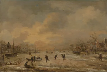 Paysage hivernal avec des maisons