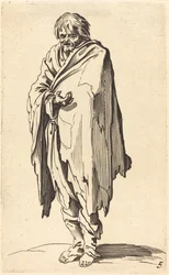 Mendiant à tête et pieds nus