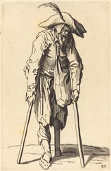 Mendiant avec jambe de bois