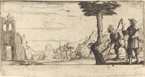 Paysage avec deux pèlerins