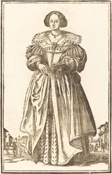 Noble femme avec éventail