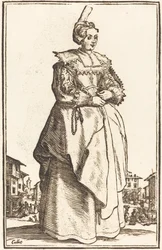 Femme noble avec un petit chapeau